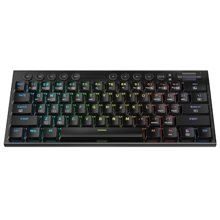 REDRAGON Noctis Pro 61Key Wireless Bluetooth Red Switch RGB Low Profile Gaming Mechanical Keyboard – Black