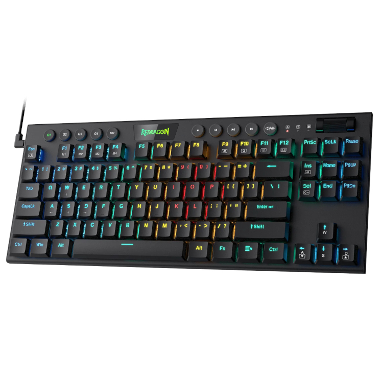 REDRAGON Horus 84Key RGB Red Switch Low Profile Gaming Mechanical Keyboard – Black