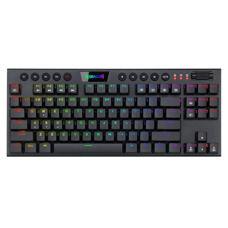 REDRAGON Horus 84Key RGB Red Switch Low Profile Wireless Gaming Mechanical Keyboard – Black