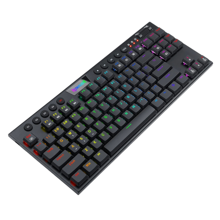 REDRAGON Horus 84Key RGB Red Switch Low Profile Wireless Gaming Mechanical Keyboard – Black