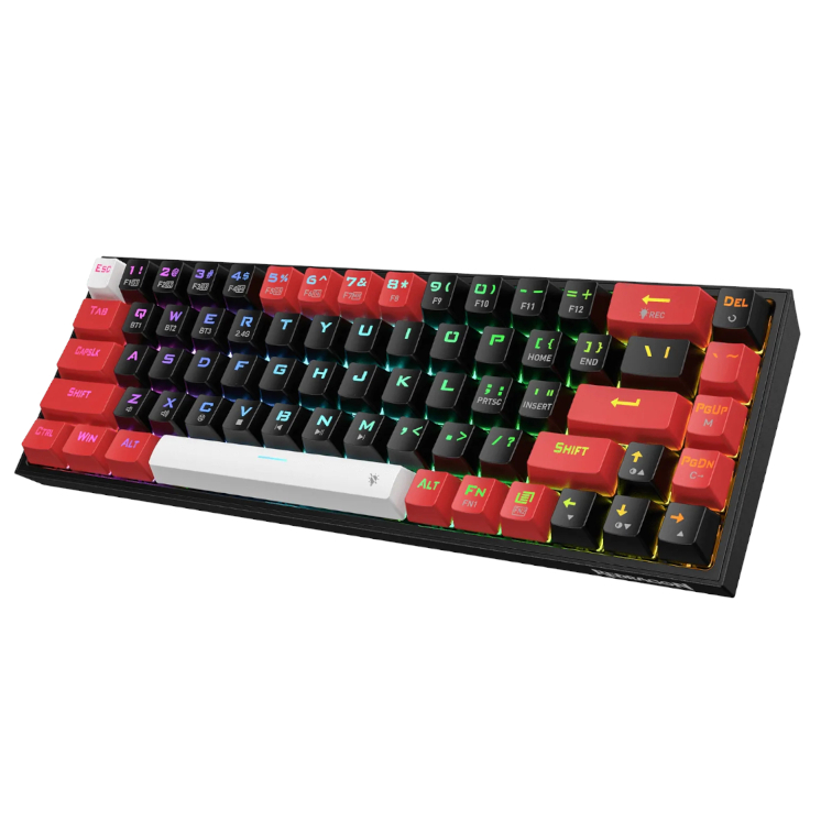 REDRAGON Castor Pro 68Key Wireless Red|Black|White KeyCap Bluetooth RGB Red Switch – Black|Red