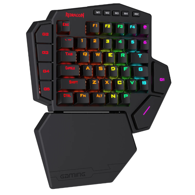 REDRAGON Diti Elite One-Handed RGB Wireless Mechanical Gaming Keyboard – Black