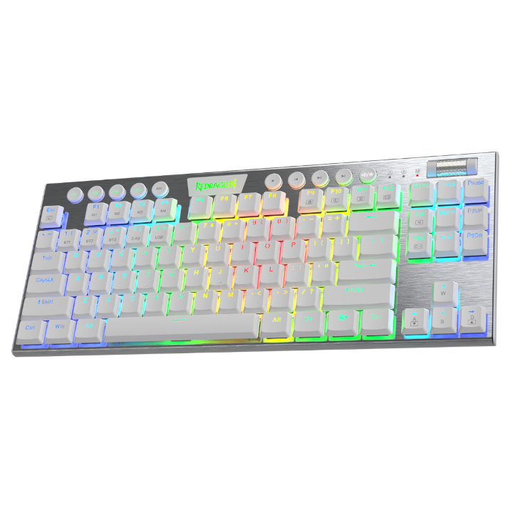 REDRAGON HORUS 87KEY RGB LED SUPER-SLIM ALU FRAME – White