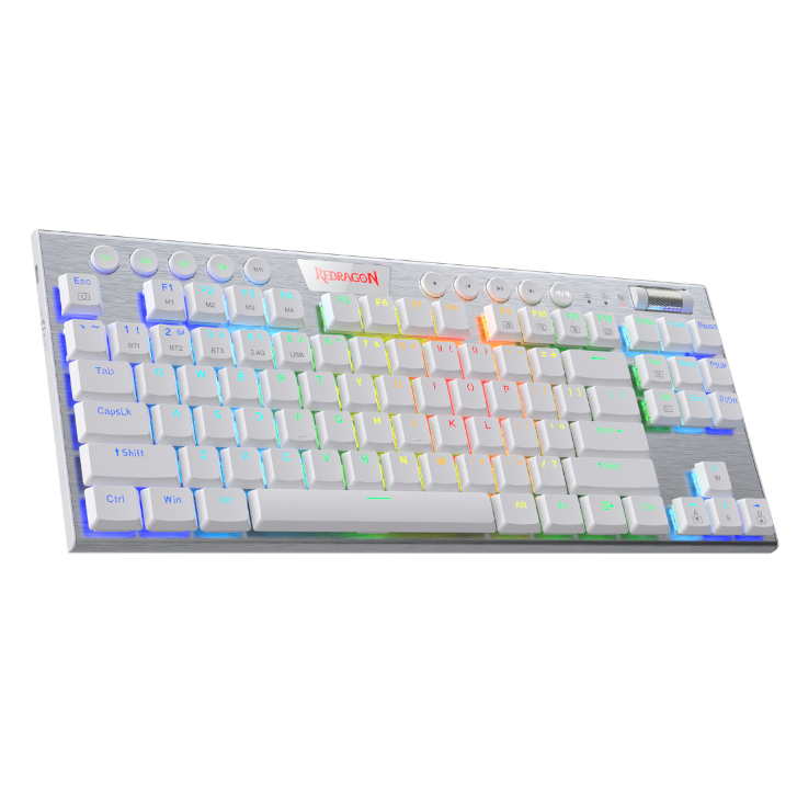 REDRAGON HORUS 87KEY RGB LED SUPER-SLIM ALU FRAME – White