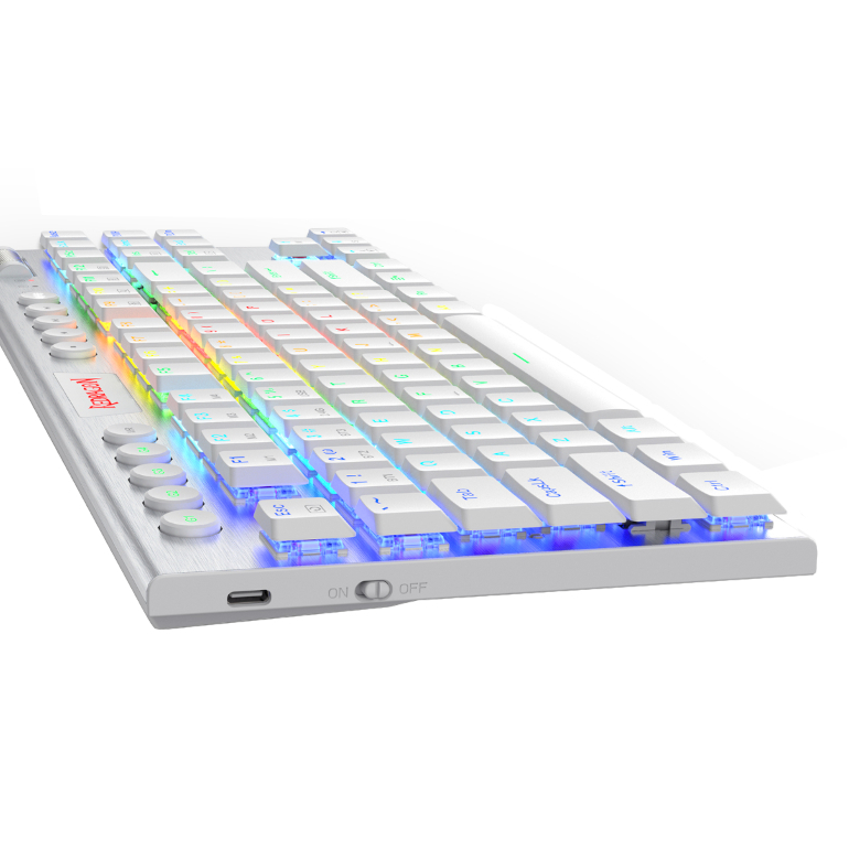 REDRAGON HORUS 87KEY RGB LED SUPER-SLIM ALU FRAME – White