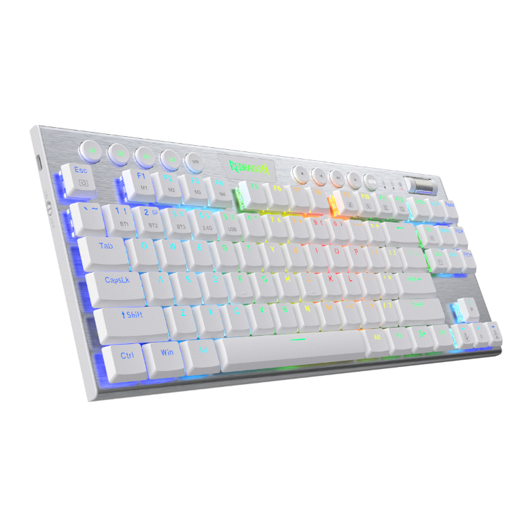 REDRAGON HORUS 87KEY RGB LED SUPER-SLIM ALU FRAME – White