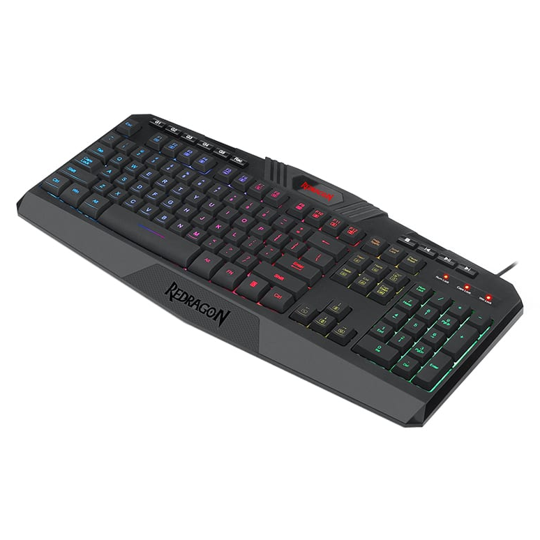 REDRAGON HARPE Membrane|RGB Backlit|12 Multimedia Keys|19 Non-Conflict Gaming Keyboard – Black