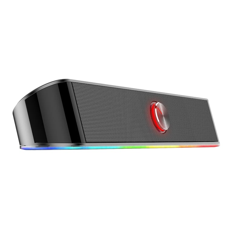 REDRAGON 2.0 Sound Bar ADIEMUS 2 x 3W RGB USB|Aux PC Gaming Speaker – Black