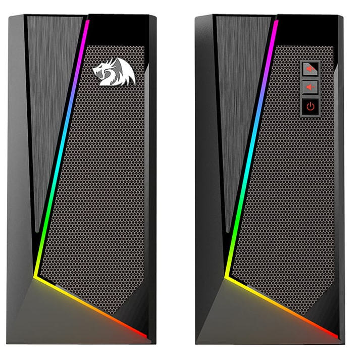REDRAGON 2.0 Satellite Speaker ANVIL 2 x 3W RGB USB|Aux Gaming Speaker – Black