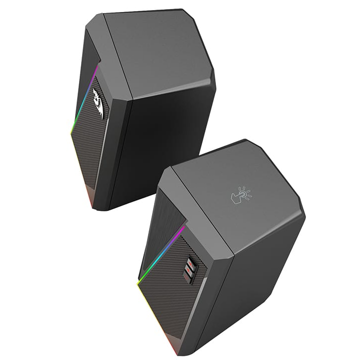 REDRAGON 2.0 Satellite Speaker ANVIL 2 x 3W RGB USB|Aux Gaming Speaker – Black