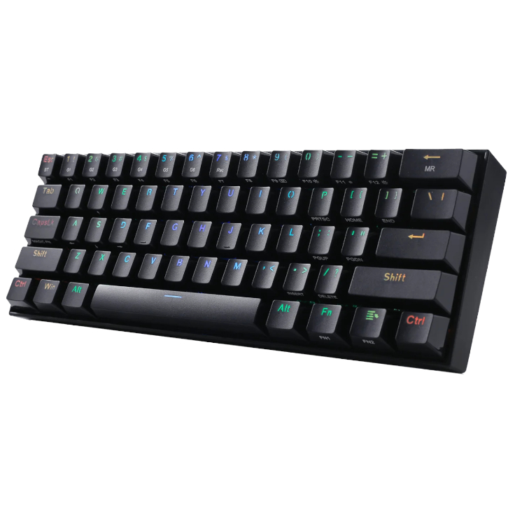 REDRAGON DRACONIC PRO Mechanical 61 Key|Bluetooth 5.0|RF|RGB Rechargable Battery|Type-C Charging Cable Gaming Keyboard – Black