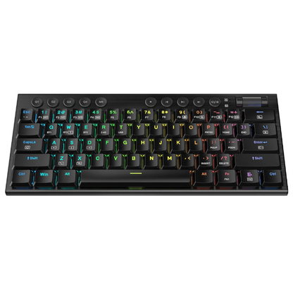 REDRAGON Noctis Pro 61Key Wireless Bluetooth Red Switch RGB Low Profile Gaming Mechanical Keyboard – Black