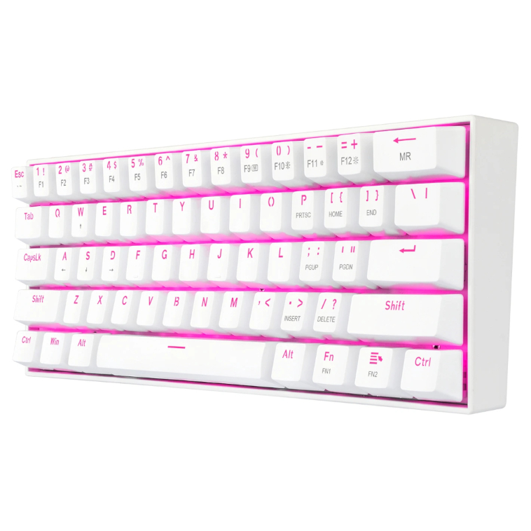 REDRAGON DRAGONBORN Wired Mechanical Keyboard Red LED 67Key Design – White