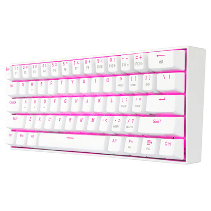 REDRAGON DRAGONBORN Wired Mechanical Keyboard Red LED 67Key Design – White