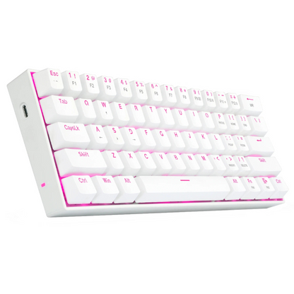 REDRAGON DRAGONBORN Wired Mechanical Keyboard Red LED 67Key Design – White