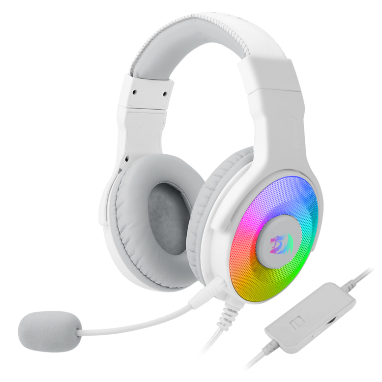 REDRAGON Over-Ear PANDORA USB RGB Gaming Headset – White