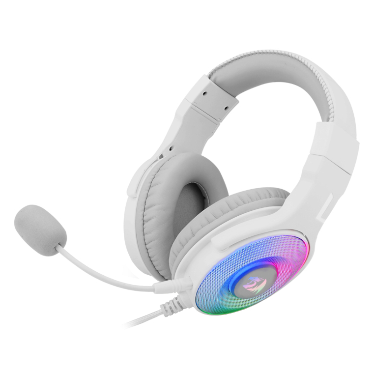 REDRAGON Over-Ear PANDORA USB (Power Only)|Aux (Mic & Headset) RGB Gaming Headset – White